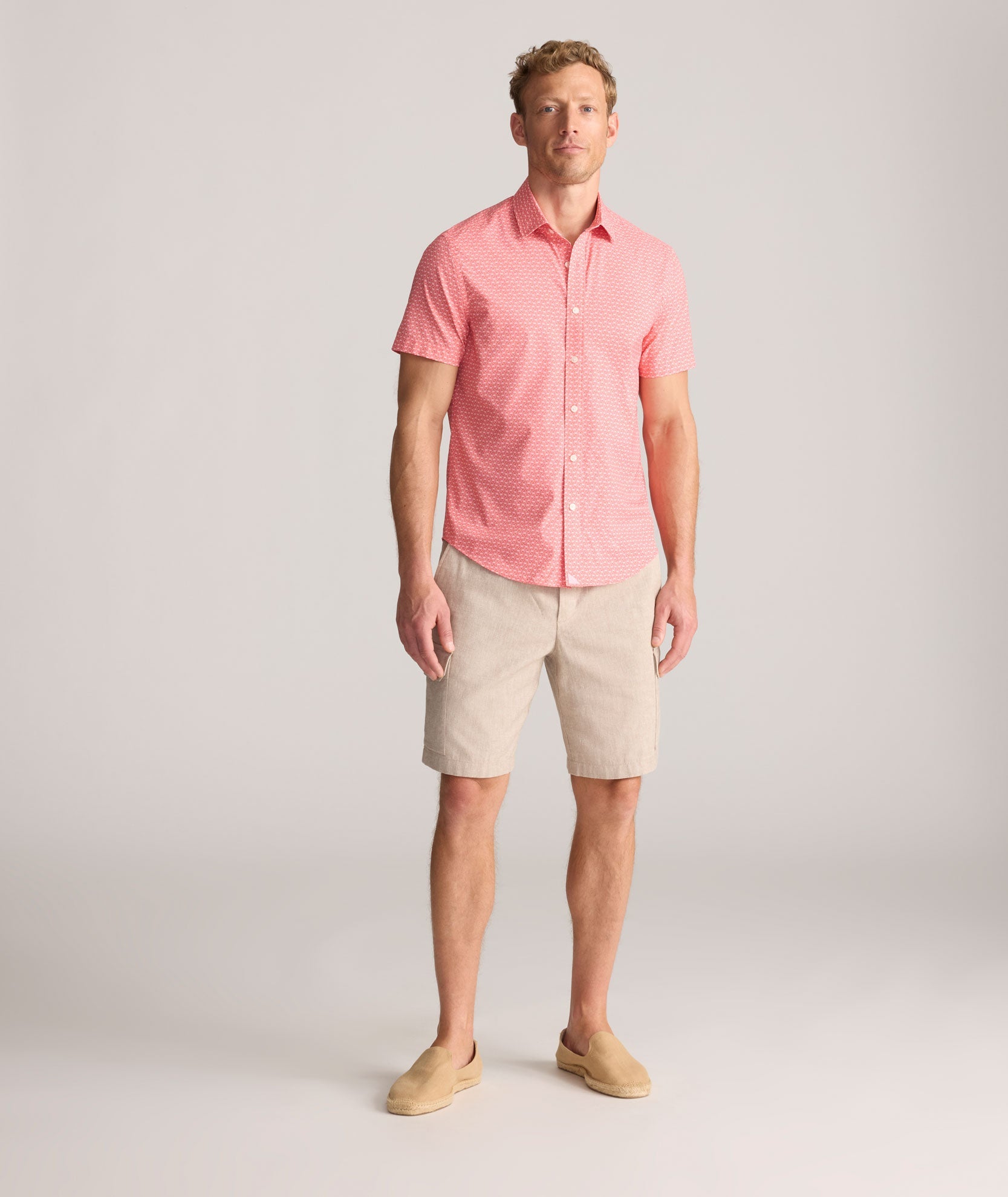 Linen-Cotton Utility Shorts