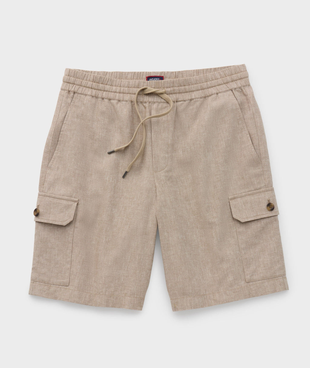 Linen-Cotton Utility Shorts